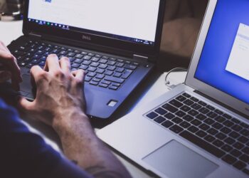 Developer running automated tests on a laptop before a release