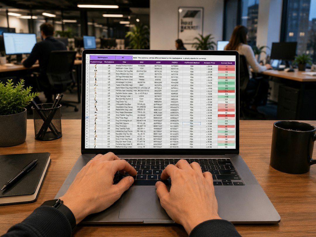 Email specialist completing list cleaning on a contact spreadsheet